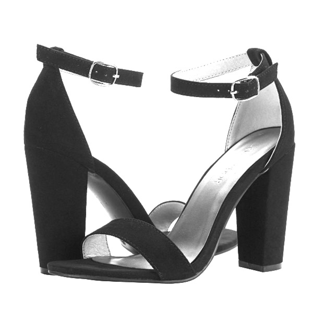 Black ankle strap heels